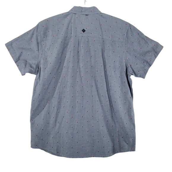 Prana Organic Cotton Shirt Mens L Gray Button Down Short Sleeves Standard Fit - Picture 11 of 11